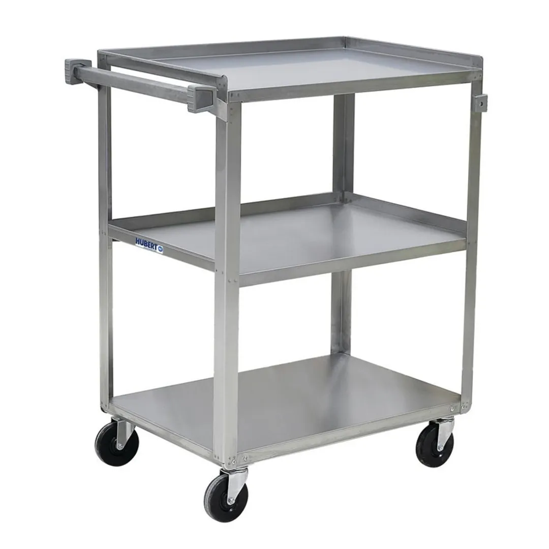 Hubert 39358 3-Shelf Stainless Steel Utility Cart - 31" x 19" x 32"H