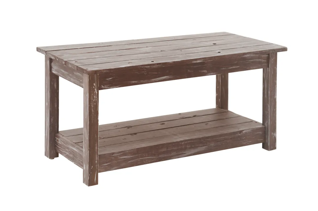 Hubert 45630 Rustic Brown Wood Produce Display Table, 40" L x 17 3/4" W x 19" H, HUBERT