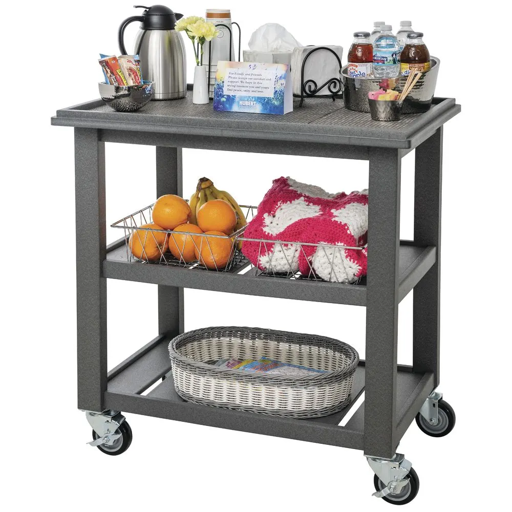 Hubert 47088 Mobile Dark Grey Serving Comfort Cart Kit for 1-4 Visitors