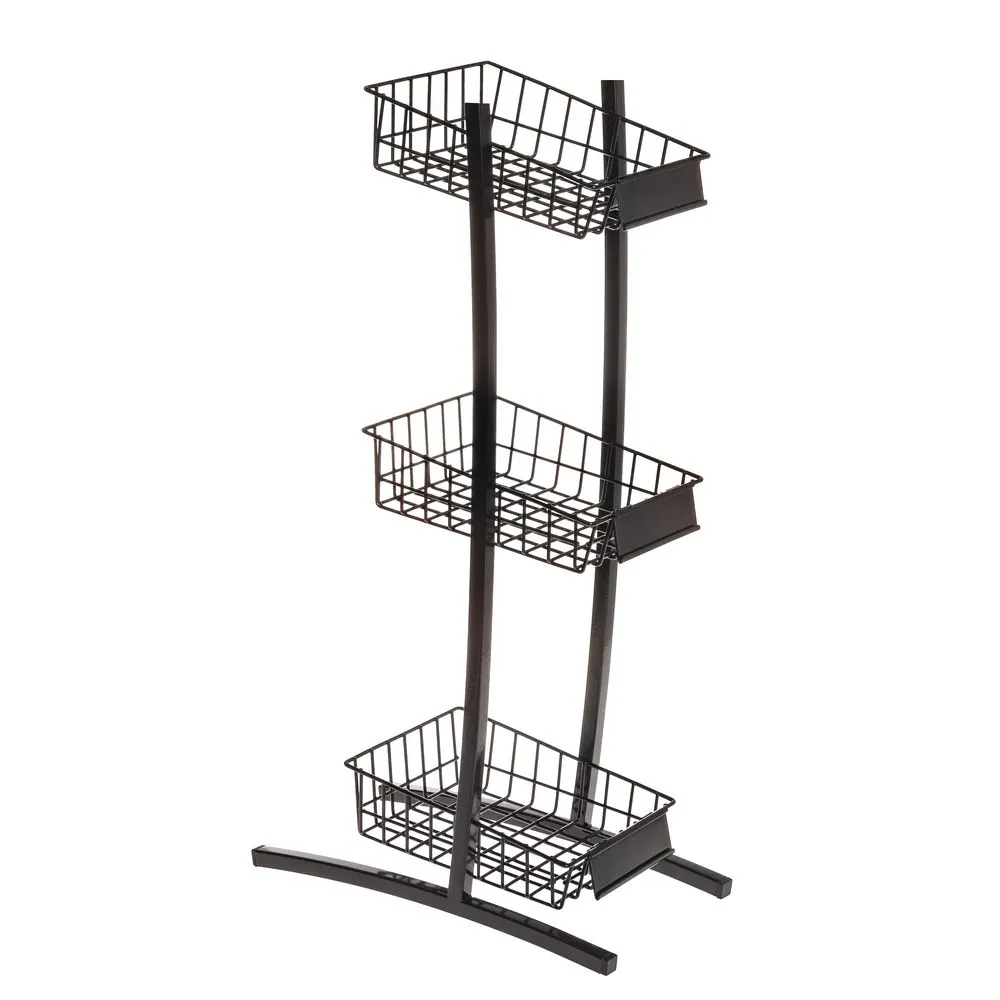 Hubert 49771 Impulse Stand - 6-7/10"L x12-7/16"W x23-1/5"H, Black Steel, 4-1/2"x1-1/2" Sign Holders