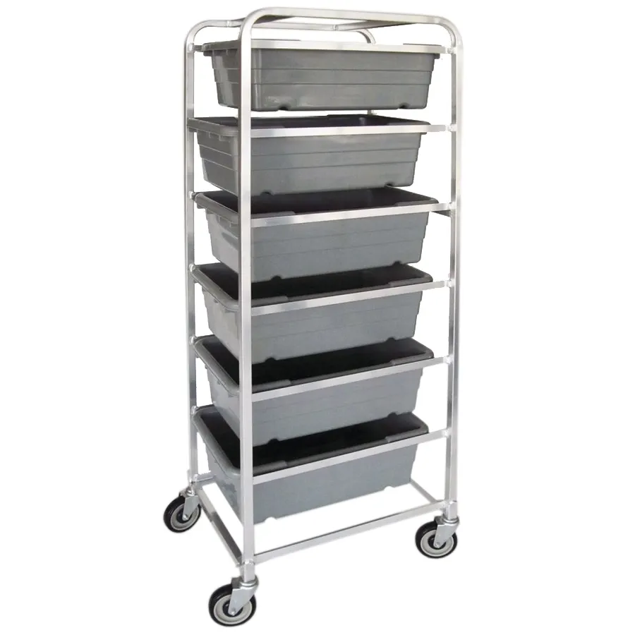 Hubert 50527 70"H Aluminum Lug Dolly / Rack w/ 6 Lug Capacity