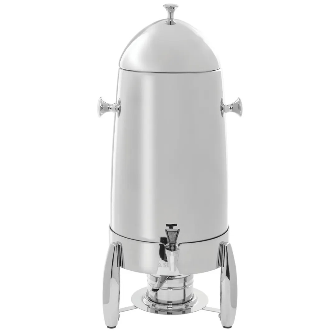 Hubert 50839 Coffee Urn - 3‑Gallon (11‑12 qt) Stainless Steel, 7½" Dia, Canned-Heat Holder, Spigot