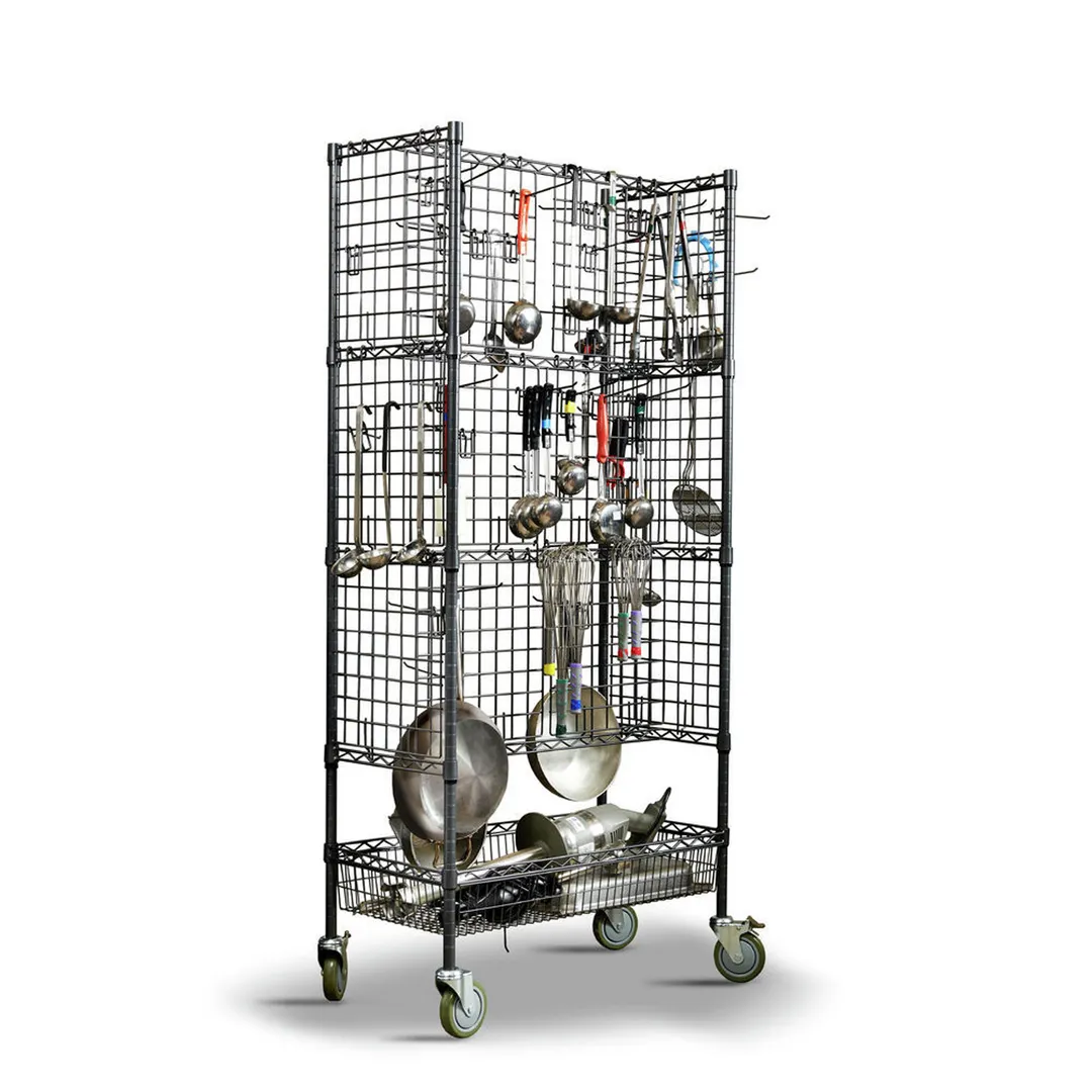 Hubert 61384 36" x 18" x 72" Rectangular Kitchen Drying Rack Cart with 800 lb. Capacity