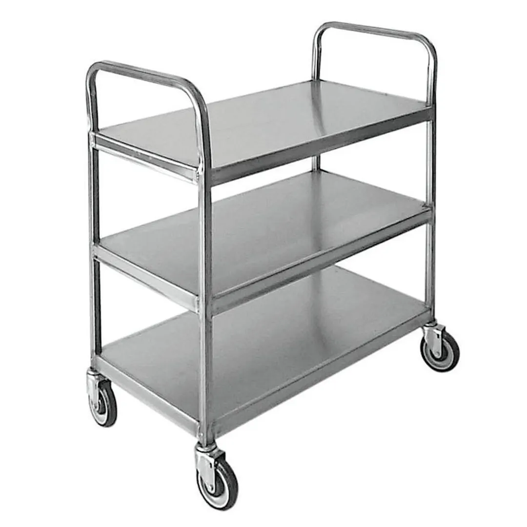 Hubert 61387 3-Shelf Stainless Steel Utility Cart - 39" x 22" x 44-1/2"