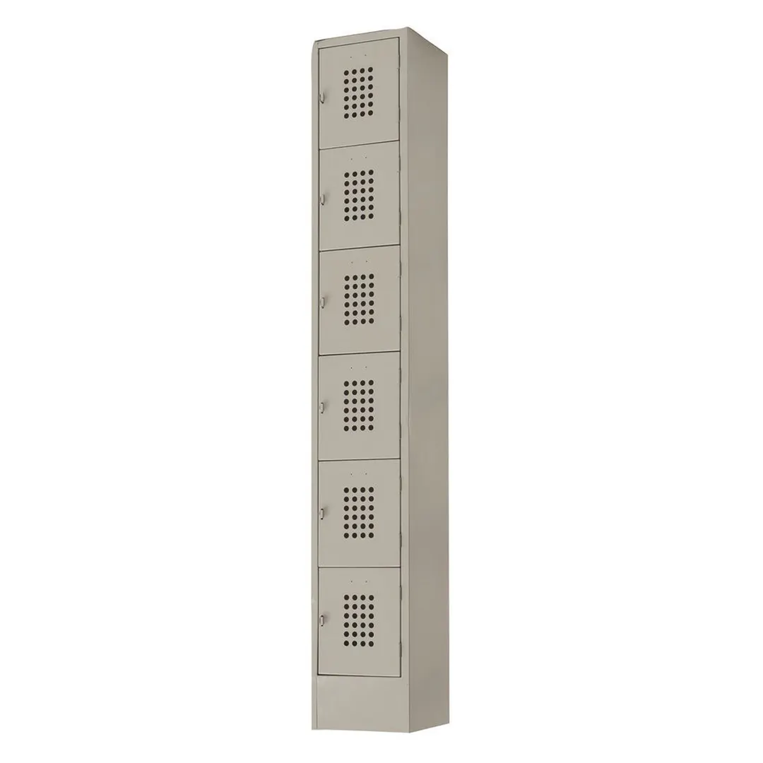 Hubert 62772 6-Tier Storage Locker w/ Perforated Vents - 12" X 18" X 72"H