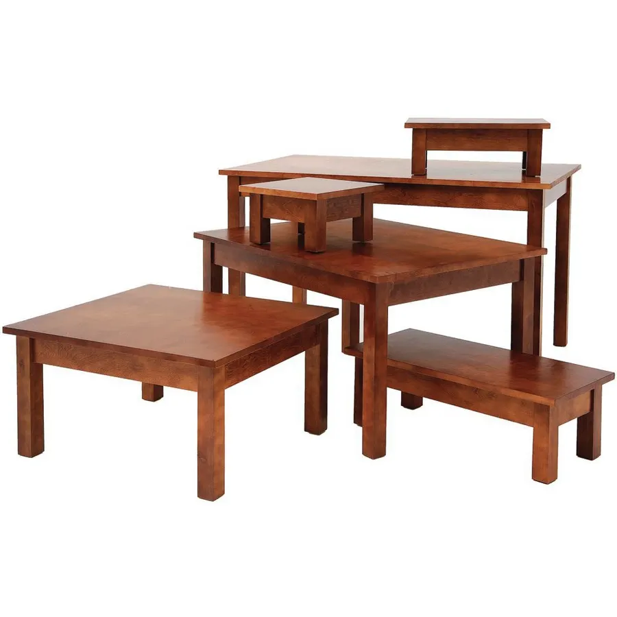 Hubert 63519 Rectangular Nesting Table, 34" x 26" x 20"H, Poplar Wood, Mahogany Finish