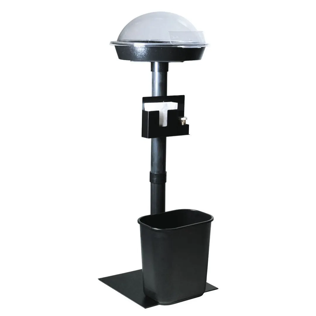 Hubert 64650 Sampling Center, Floor Stand, 16" X 43"H Overall, ABS Plastic/Metal, Black