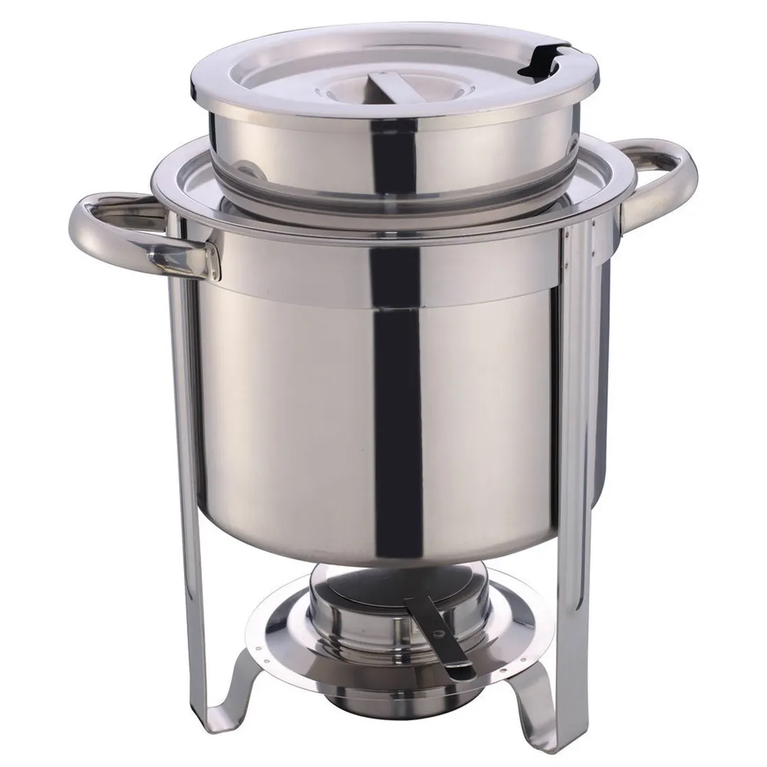 Hubert 82593 Soup Station Chafer, 4-1/5 Qt., 12-3/8"x9-2/8"x13" H, Round, 18/0 Stainless Steel
