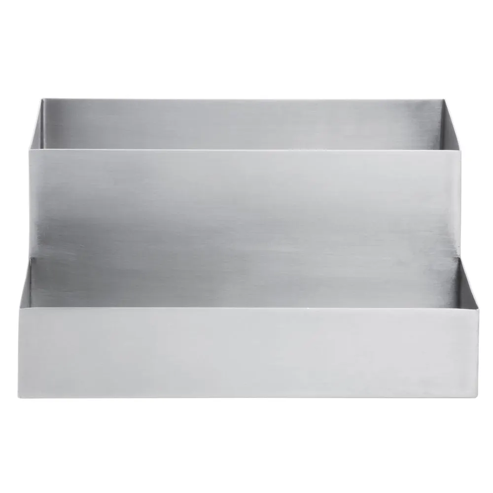 Hubert 85949 Condiment Holder - 2-Tier Rectangular Organizer, 9-3/4" x 8" x 4-1/2" Stainless Steel