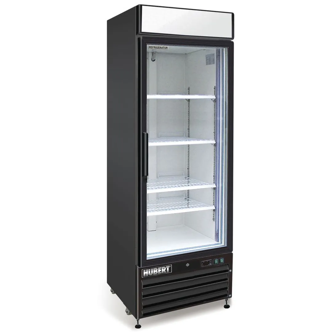 Hubert 86580 26-13/16" 1-Section Merchandiser Refrigerator with Glass Door, 23 cu. ft.