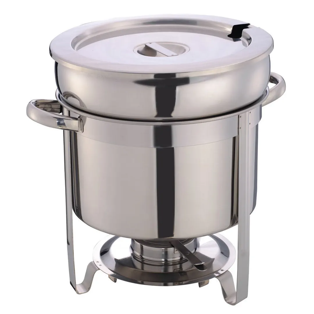 Hubert 89358 Soup Station Chafer, 7-2/5 Qt., 12-2/16"x9-1/2"x12-5/8" Stainless Steel, Complete Set