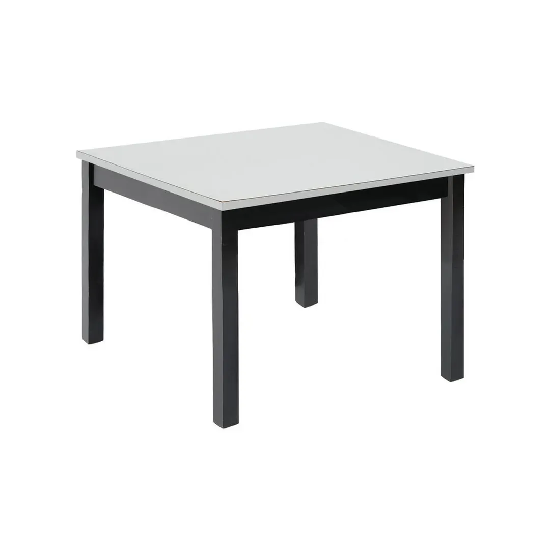 Hubert 92355 Rectangular Nesting Table, 32" x 26" x 28"H, Poplar Wood, Ebony Frame/Metallic Top