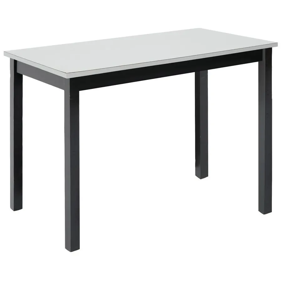 Hubert 92404 Rectangular Nesting Table, 48" x 24", Ebony Frame, Metallic Formica Top