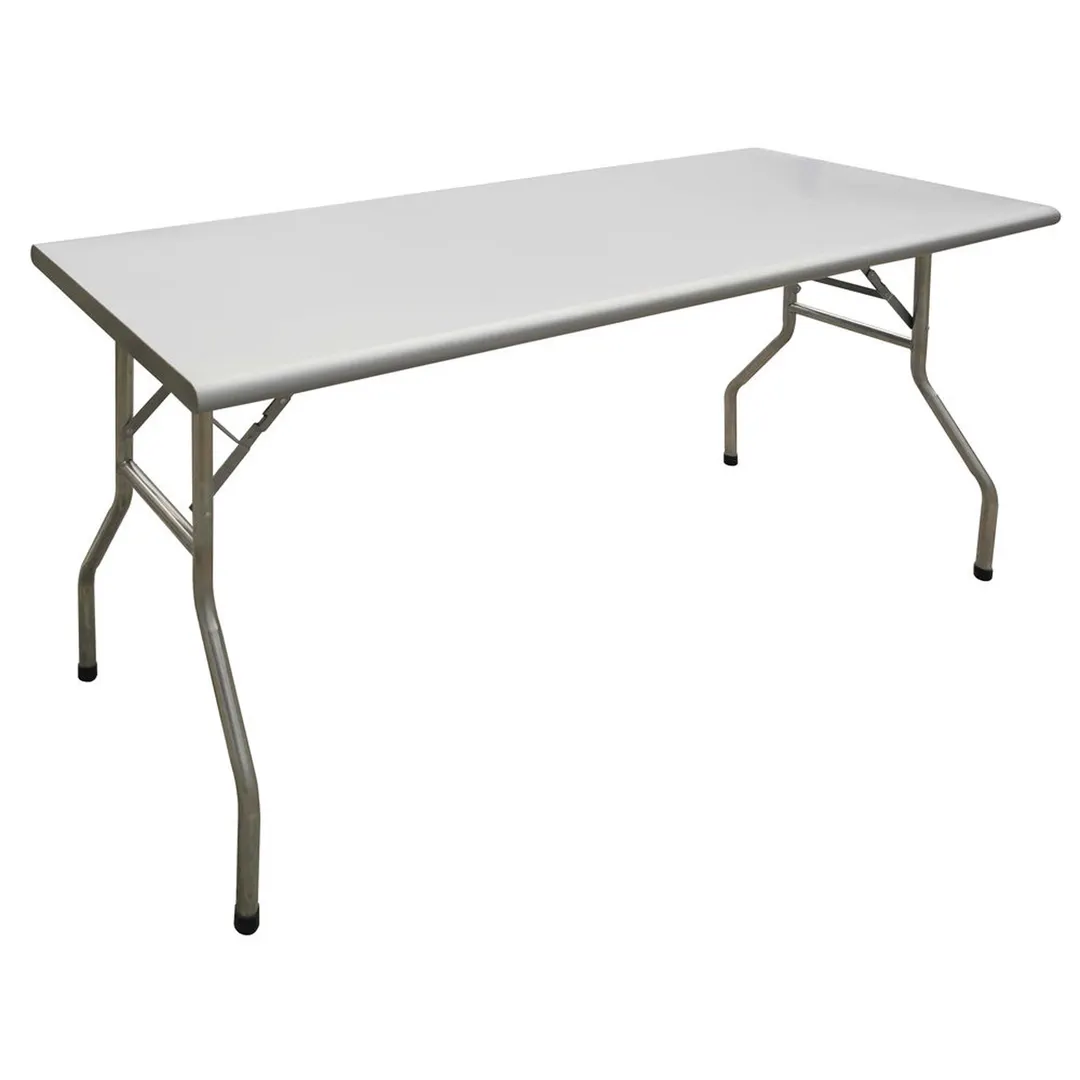Hubert 96726 Rectangular Folding Table, 72" x 30" x 31-7/8", 18-Gauge 430 Stainless Steel, NSF Certified