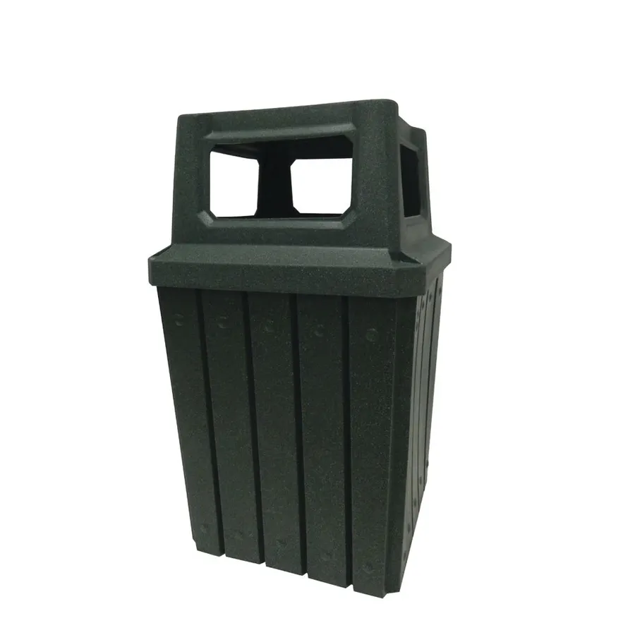 Hubert 97042 Trash Can, 52 Gallon, 23.5" x 23.5" x 29", Green Granite, Indoor/Outdoor - 1/Each