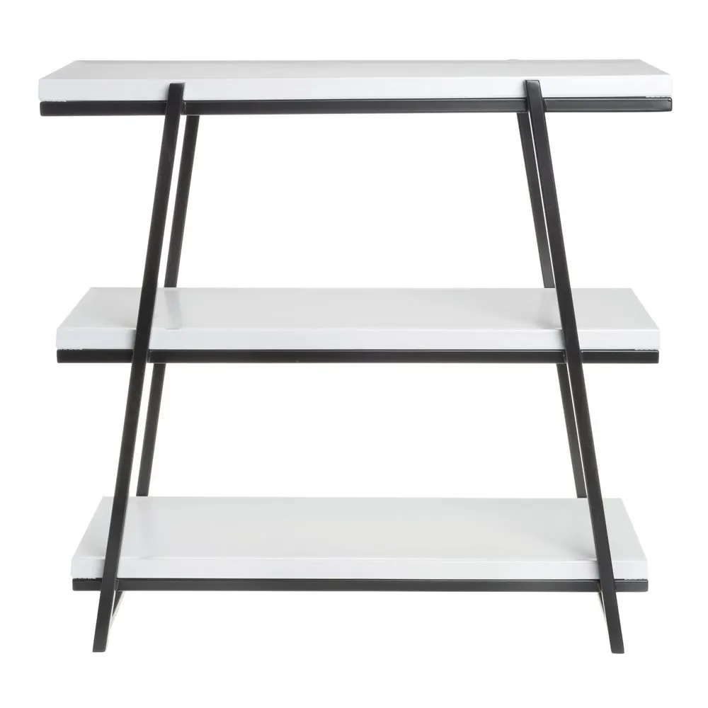 Hubert 99198 3-Tier Riser, Angled, 20-7/8" x 7-27/64" x 20-21/32" H, Melamine Shelves, Black Frame