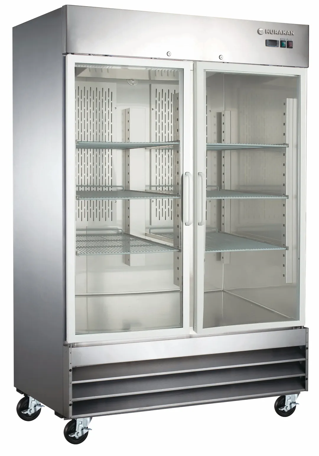 Hurakan HKN-GXE47R2G 54" 2 Glass Door Reach-In Refrigerator, Bottom Mounted, 47 cu. ft