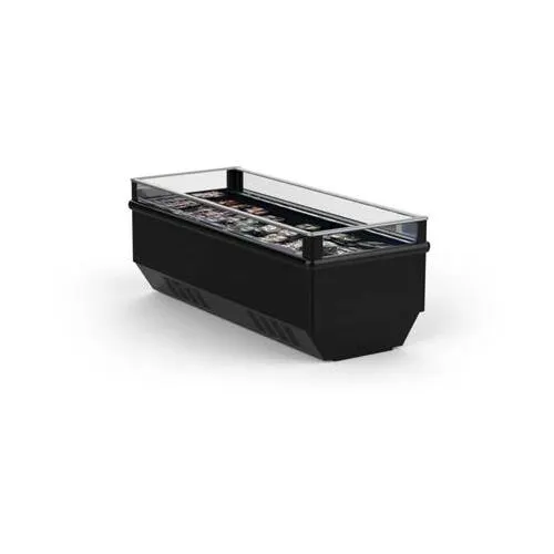 Hussmann MNGSC-8A 96" Microsc™ Open Air Island Merchandiser in Black, Self-Contained