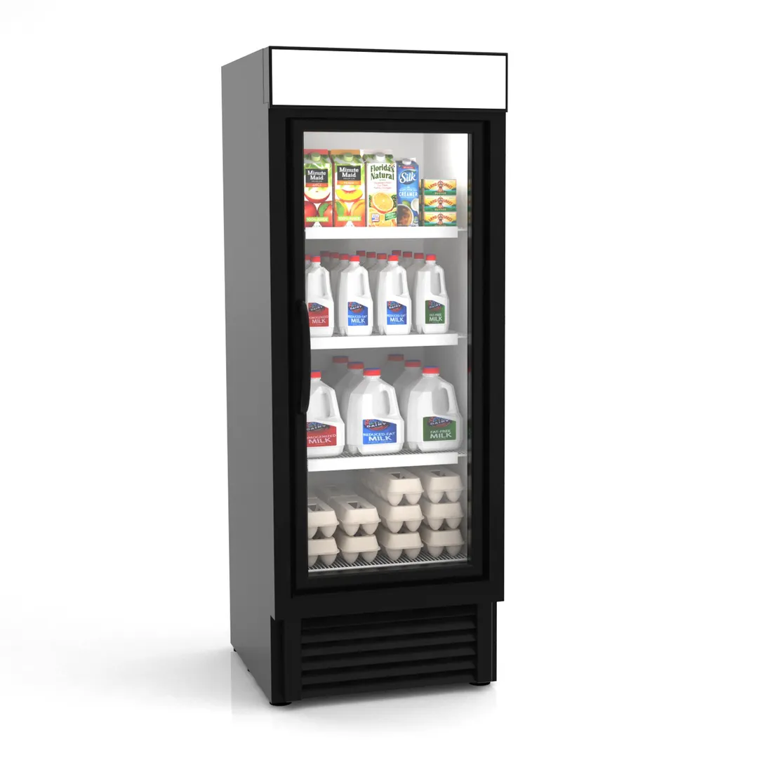Hussmann VRM1B - 29" Glass Door Merchandiser Refrigerator, 22.8 cu ft, Black, 1/4 HP, Digital Display
