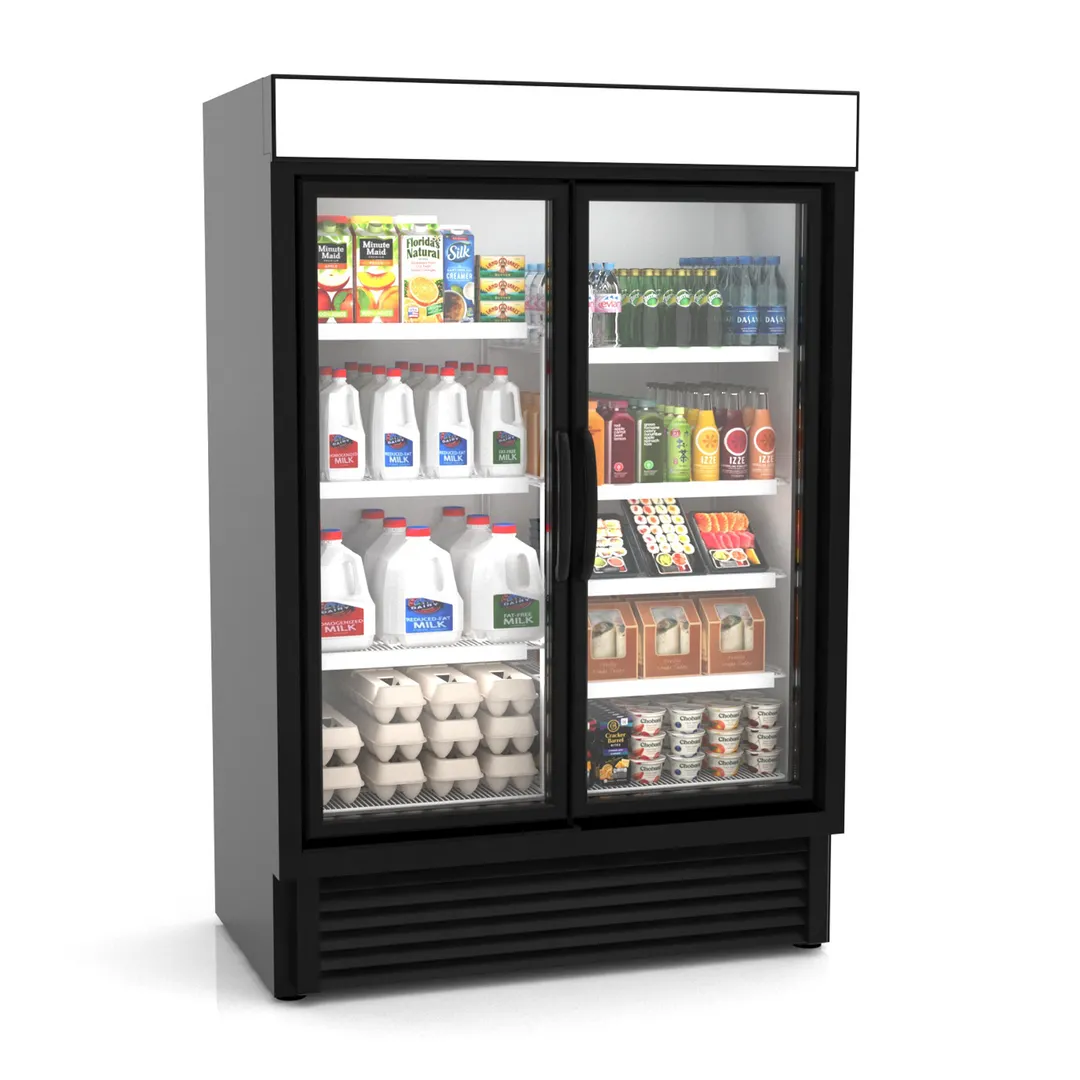 Hussmann VRM2B - 44.5 cu ft Two‑Section Glass Door Merchandiser, Black