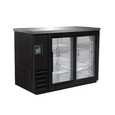 IKON IBB49-2G-24SD 49" Two Section Back Bar Cooler with Glass Door, 10.45 cu. ft.