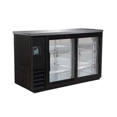 IKON IBB61-2G-24SD 61" Two Section Back Bar Cooler with Glass Door, 14.16 cu. ft.