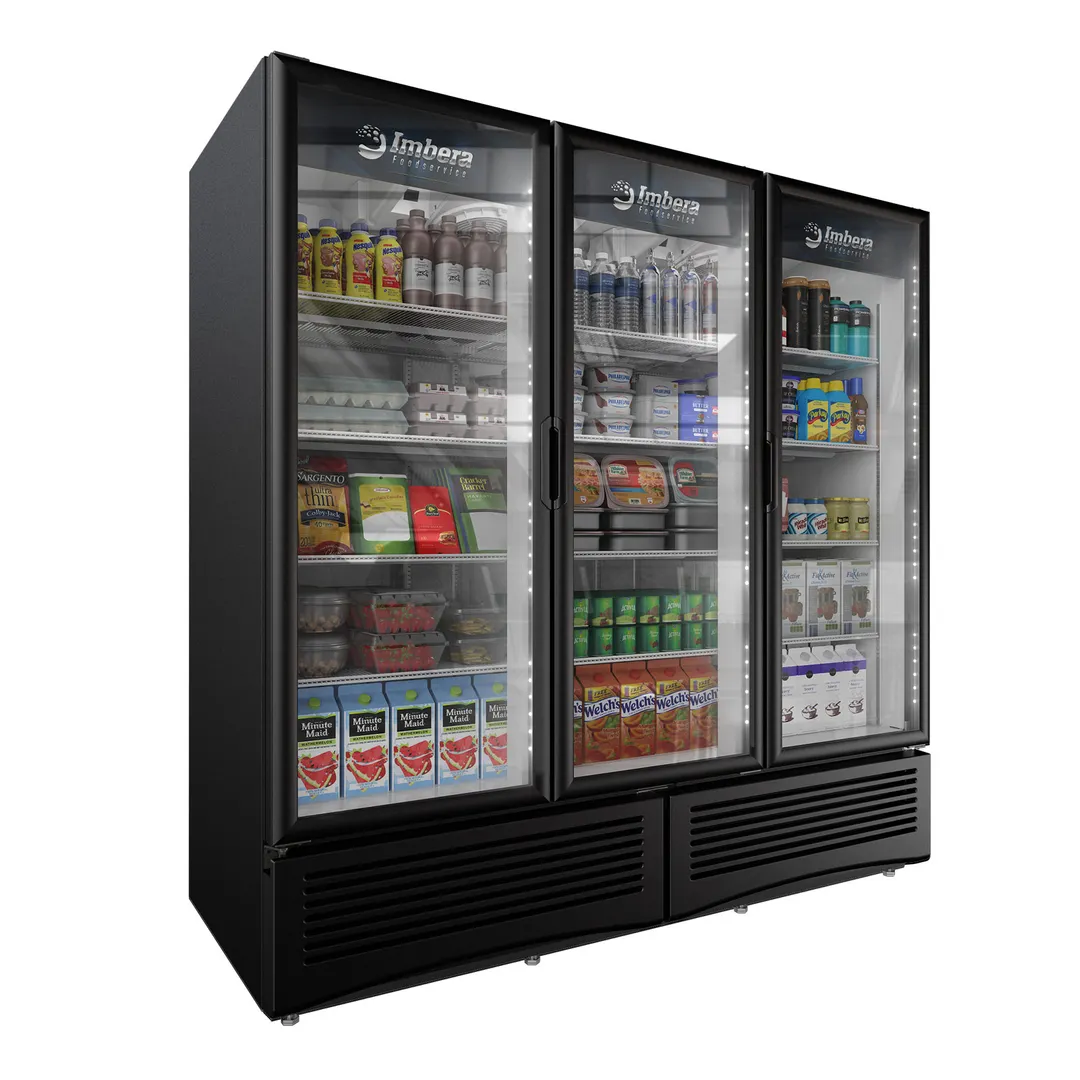 Imbera USA G372 78" 3-Section Merchandiser Refrigerator with Swing Glass Door, 66.3 cu. ft.