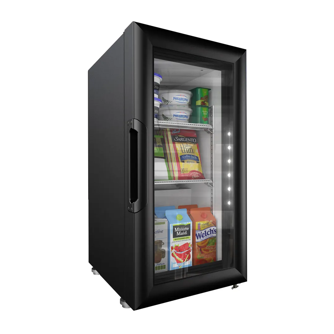 Imbera USA VR1.5 HC BW 14" 1-Section Merchandiser Refrigerator with Glass Door, 1.5 cu ft.