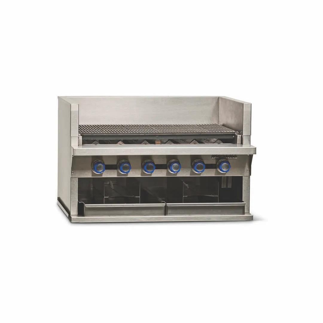 Imperial IABA-36 36" Countertop Gas Radiant Smoke Charbroiler w/ (6) Burners, 120.000 BTU