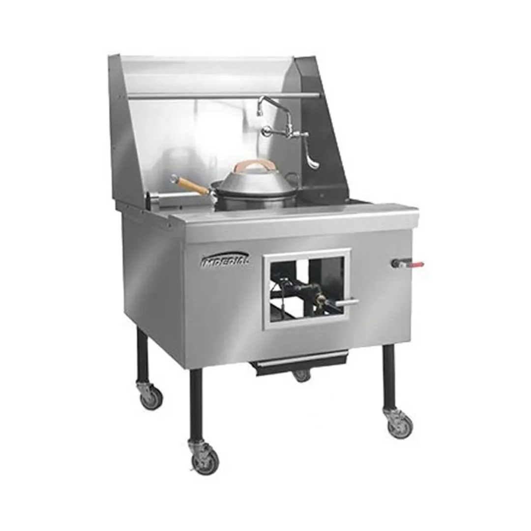 Imperial ICRA-4 Gas Wok Range w/ (4) Burners (Bowls), Knee "L" Lever Controls, Water Cooled Top, 440.000 BTU