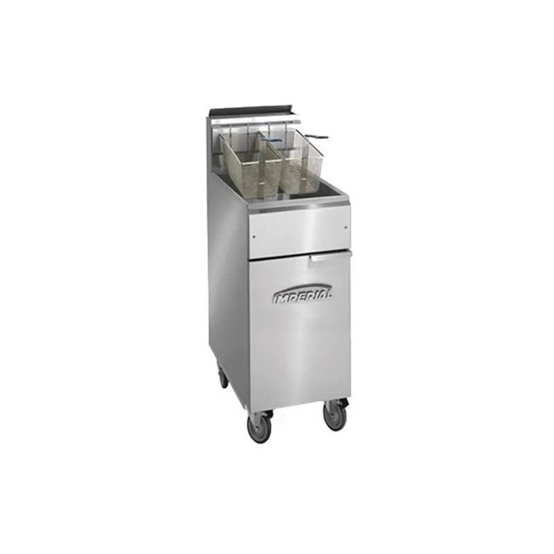 Imperial IFS-50-OP Full Pot Floor Model Gas Fryer w/ 50 lbs Capacity, 2 Baskets, Thermostat