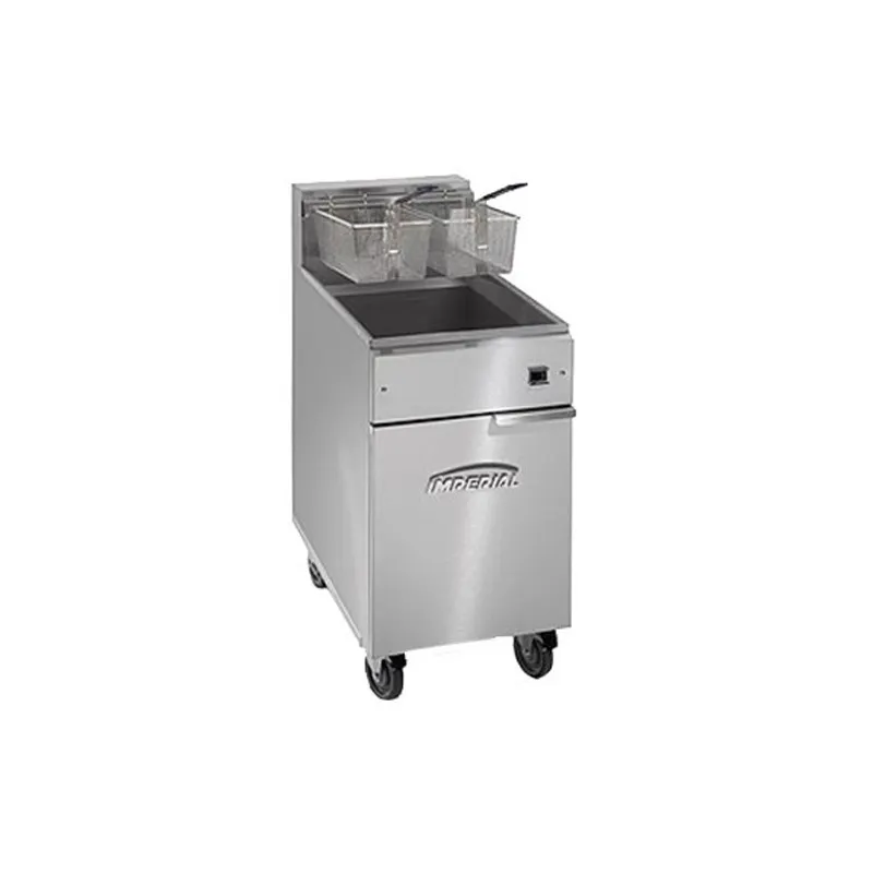 Imperial IFS-75-E 19" Floor Model Electric Full Pot Fryer w/ 75-Lb. Capacity, 2 Baskets, 240V/3Ph