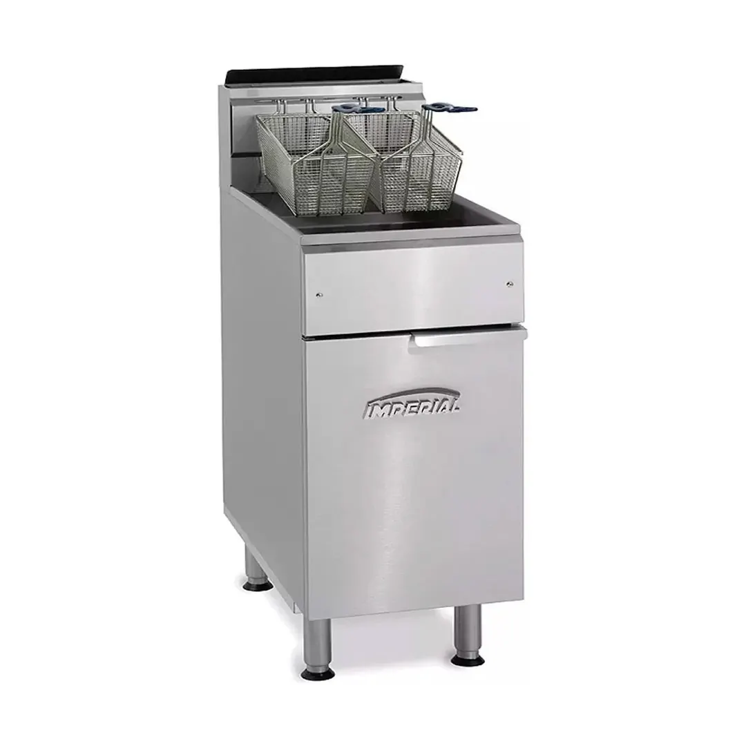 Imperial IFS-75 Floor Model Gas Tube Fired Fryer with 75 lbs, Millivolt Controls, 175.000 BTU