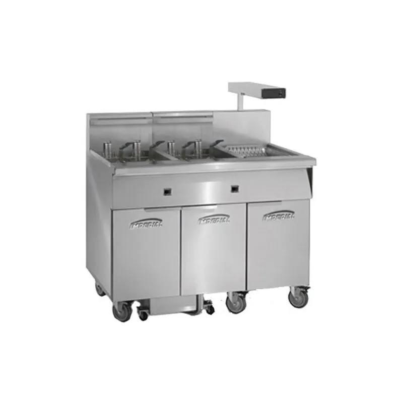 Imperial IFSCB575ET Floor Model Electric Fryer, Thermostatic Controls, Built-In Filter, (5) 75 lbs Fryers