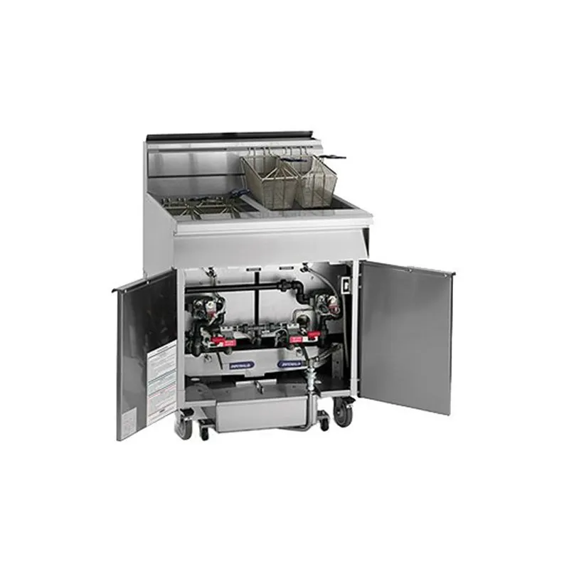 Imperial IFSSP650-OP Multiple Battery Gas Fryer w/ (6) 50-lb Frypots, Built-In Filter, Thermostat Controls