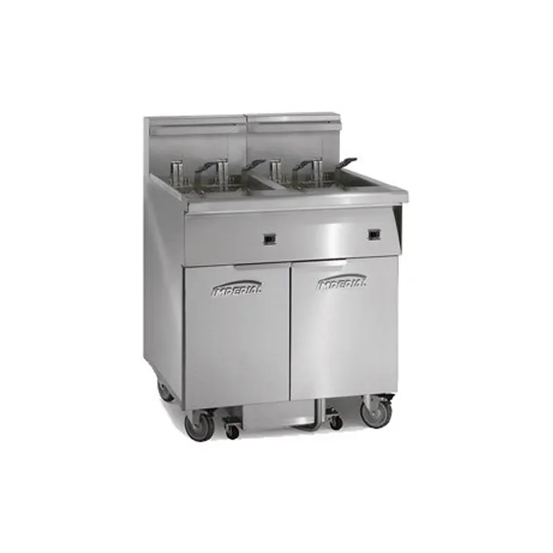 Imperial IFSSP475EC Floor Model Electric Fryer, Computer Controls and Built-In Filter, (4) 75 lbs Fryers