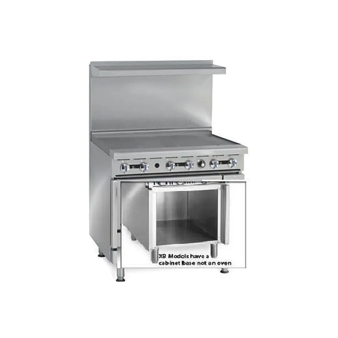 Imperial IHR-G36-XB 36" Gas Heavy Duty Range w/ 36" Full Griddle, (1) Open Cabinet Base, 90.000 BTU