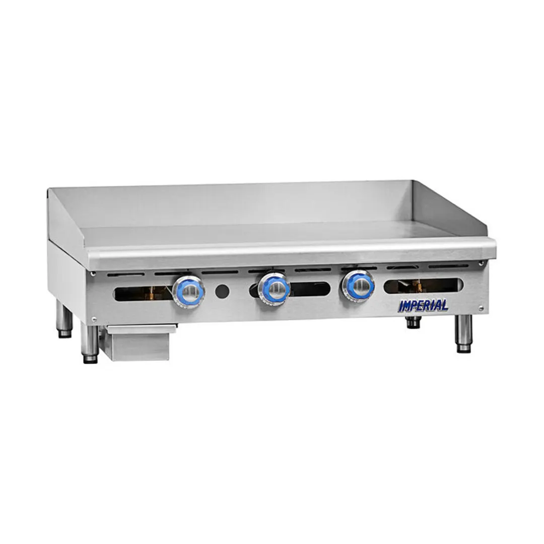 Imperial IMGA-4828-1 48" Countertop Gas Griddle, Manual Controls, 1" Steel Plate,  120.000 BTU