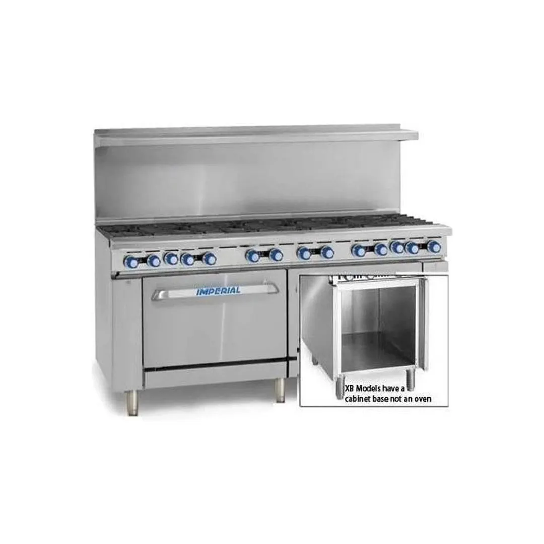 Imperial IR-12-C-XB 72" Gas Restaurant Range w/ (12) Open Burners, (1) Convection Oven, (1) Cabinet Base, 414.000 BTU,