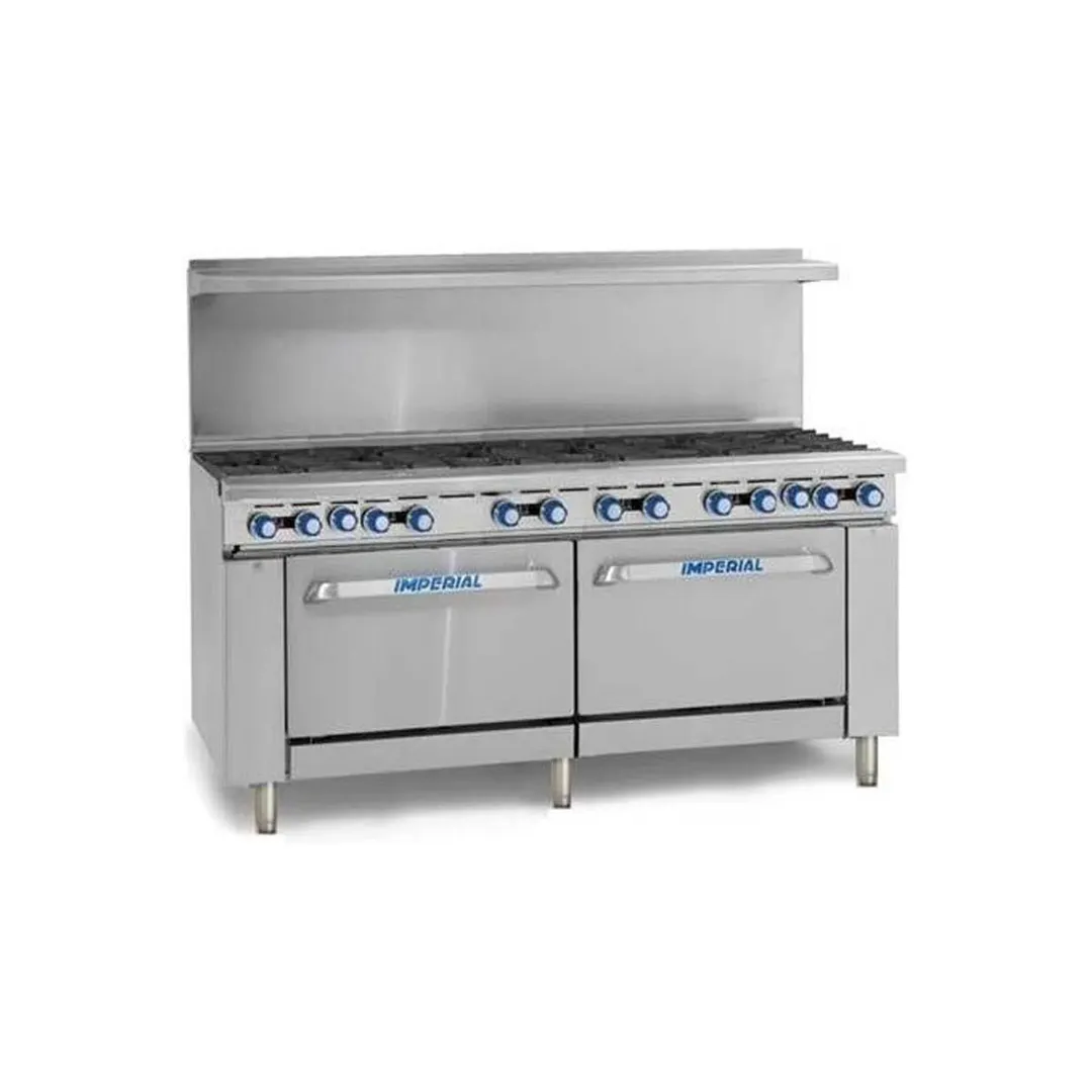 Imperial IR-12-CC 72" Gas Restaurant Range w/ (12) Open Burners, (2) Convection Ovens, 444.000 BTU