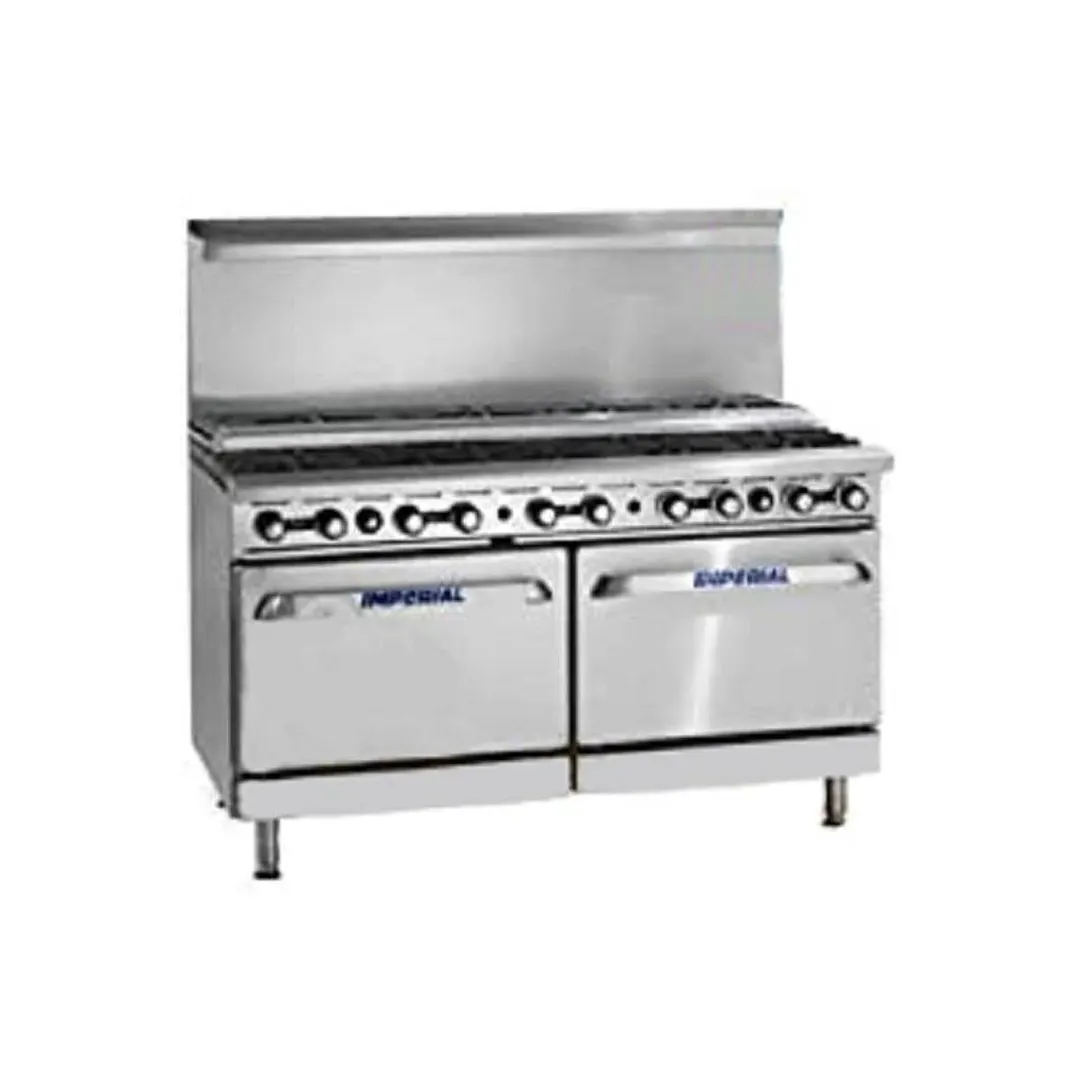 Imperial IR-12-SU 72" Gas Restaurant Range, (12) Open Burners w/ (6) Step-Up, (2) Standard Ovens, 454.000 BTU