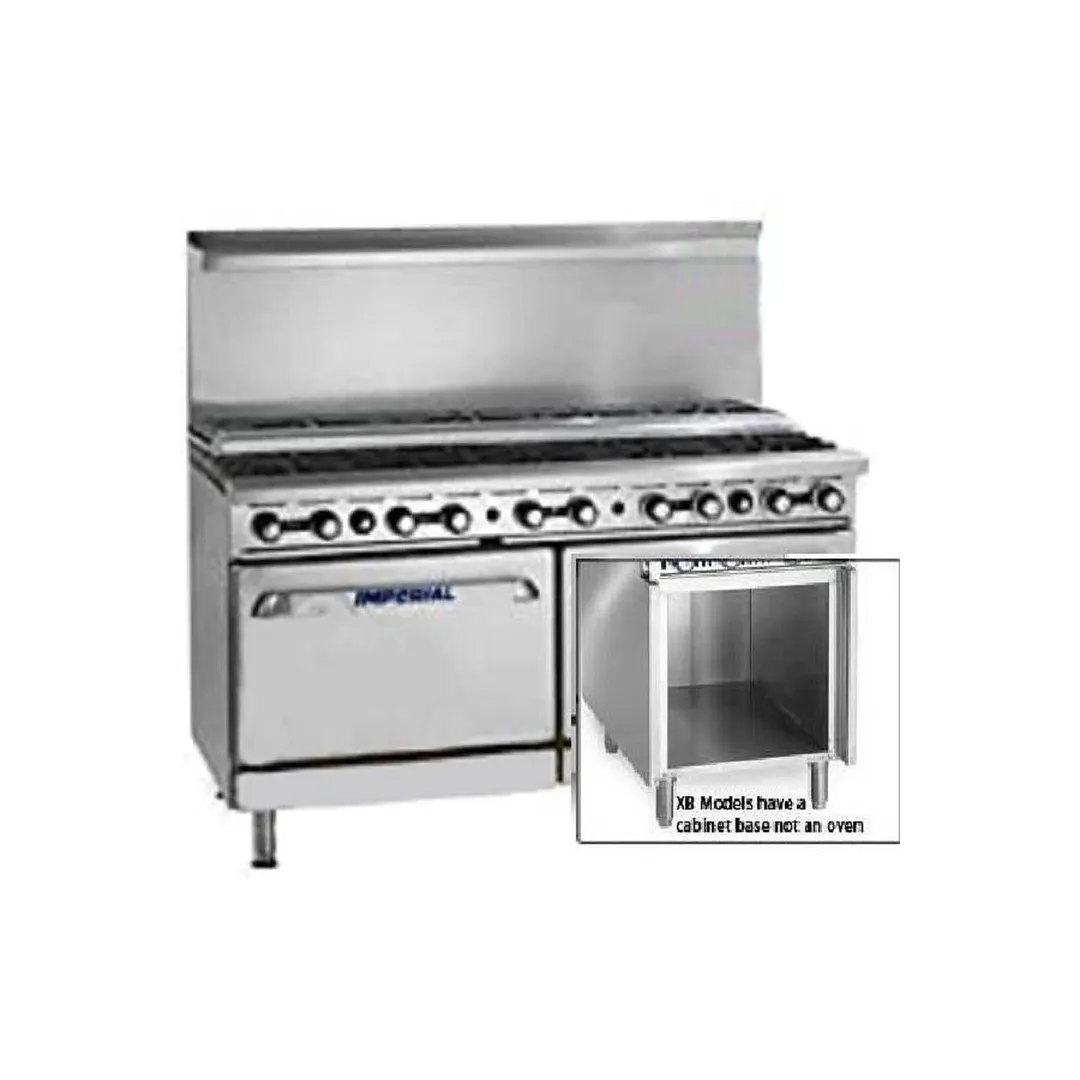Imperial IR-12-SU-XB 72" Gas Restaurant Range, (12) Open Burners w/ (6) Step-Up, (1) Standard Oven, (1) Cabinet Base, 419.000 BTU
