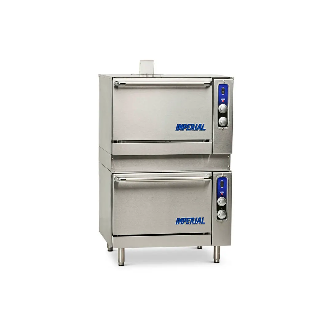 Imperial IR-36-DS-CC Restaurant Type Double-Deck Gas Oven w/ 2 Convection Ovens, 60,000 BTU