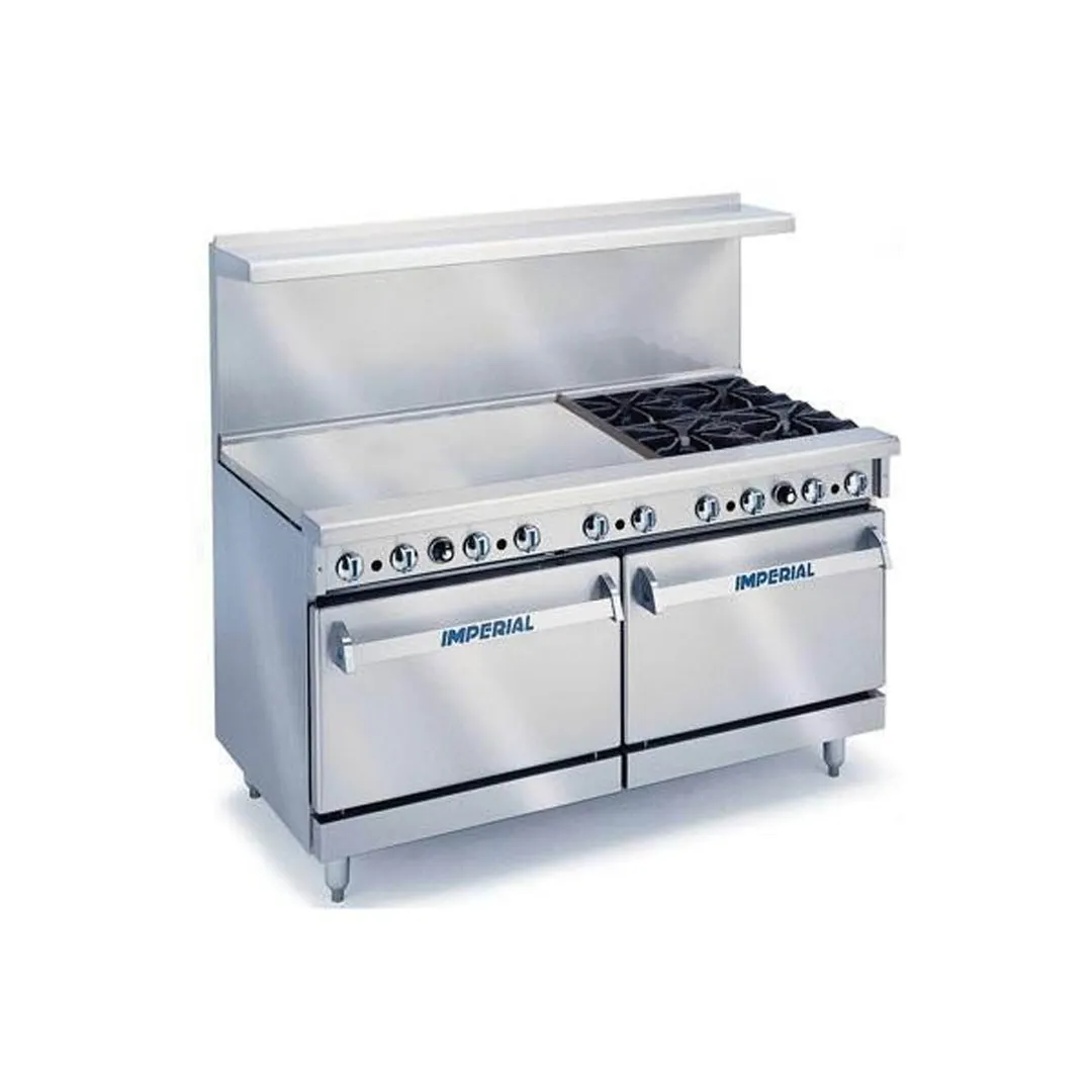 Imperial IR-4-G36-C 60" Gas Restaurant Range w/ (4) Open Burners, 36" Griddle, (1) Standard Oven, (1) Convection Oven, 253.000 BTU
