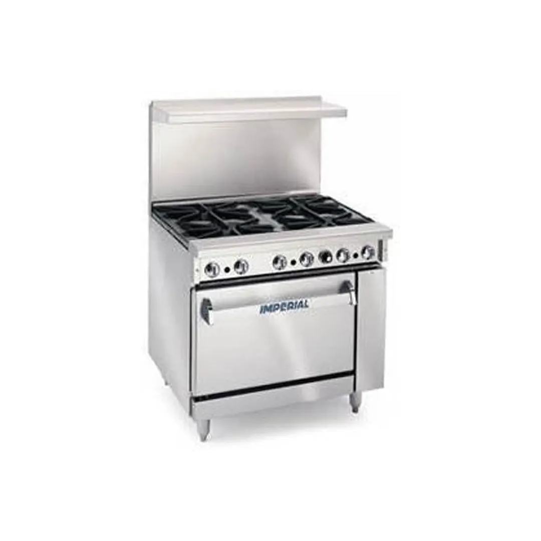 Imperial IR-4-S18 36" Gas Restaurant Range w/ (4) Wide Open Burners, (1) Standard Oven, 163.000 BTU