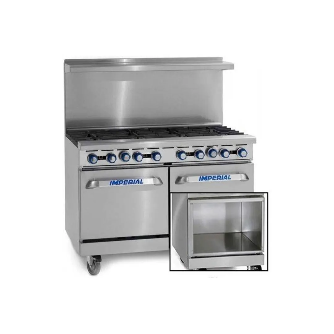 Imperial IR-8-C-XB 48" Gas Restaurant Range w/ (8) Open Burners, (1) Convection Oven, (1) Cabinet Base, 286.000 BTU