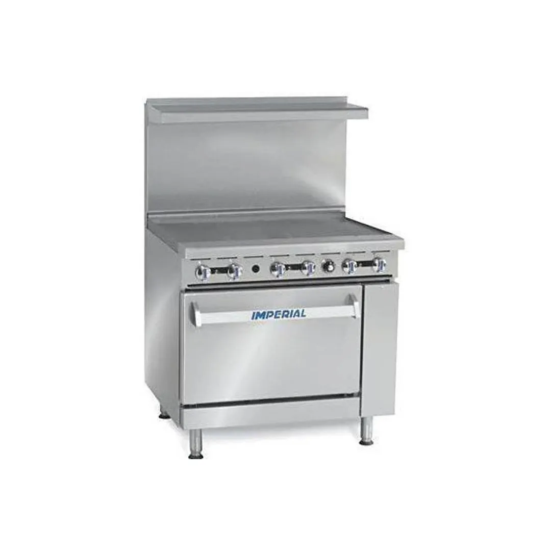 Imperial IR-G36-C 36" Gas Restaurant Range w/ 36" Full Griddle, (1) Convection Oven, 90.000 BTU