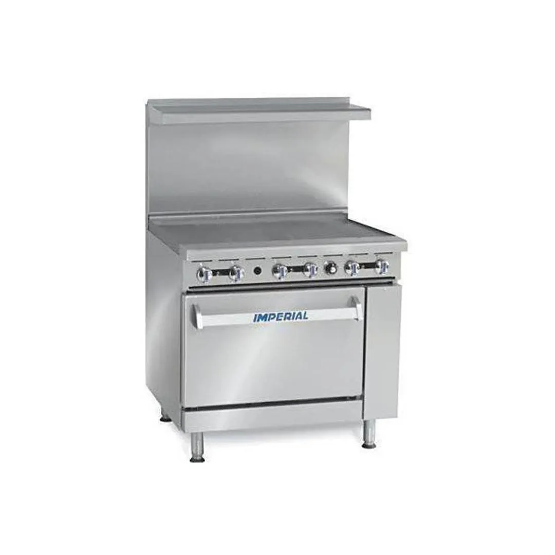 Imperial IR-G36 36" Gas Restaurant Range w/ 36" Full Griddle, (1) Standard Oven, 95.000 BTU