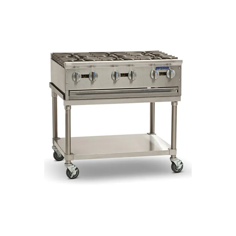 Imperial PSH636 36" Countertop Gas Hotplate with (6) Burners, Manual Controls, 192.000 BTU