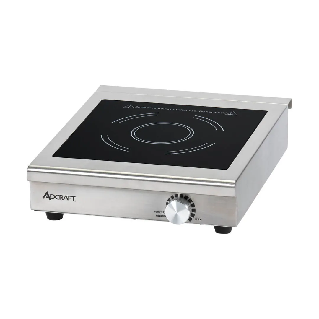 Adcraft IND-C208V Single-Burner Countertop Induction Cooker w/ Manual Controls, Ceramic Glass Top